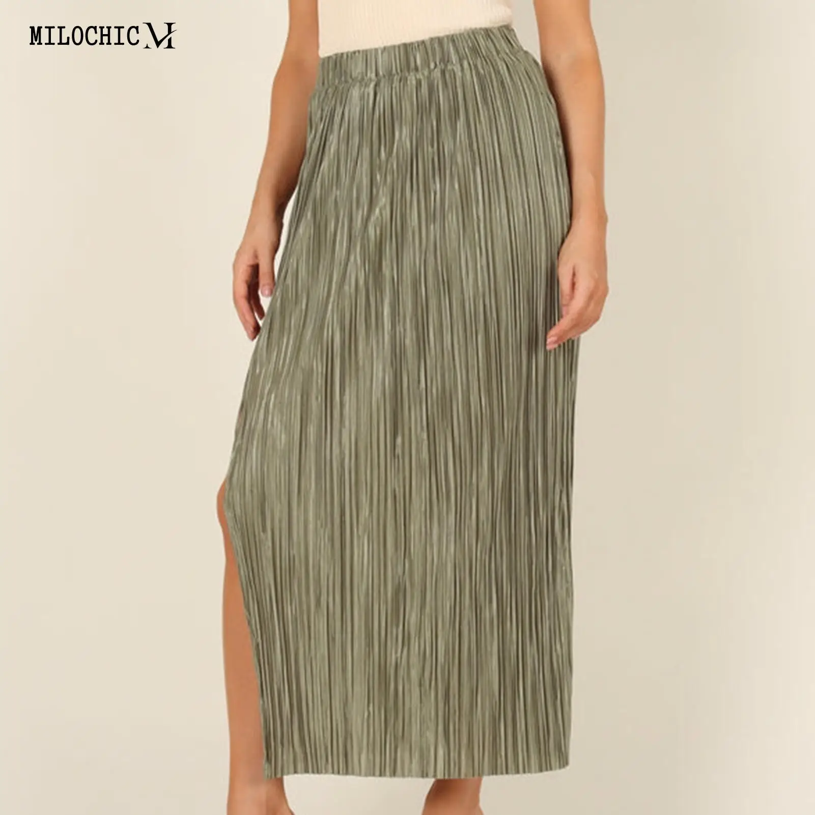 Women Bodycon Skirt Sexy Woven Midi Skirt Slit Pleated Skirt Elastic Waistband Mid-Waist Bag Hip Skirt Soft Summer Tunic Skirt
Women Bodycon Skirt Sexy Woven Midi Skirt Slit Pleated Skirt Elastic Waistband Mid-Waist Bag Hip Skirt Soft Summer Tunic Skirt