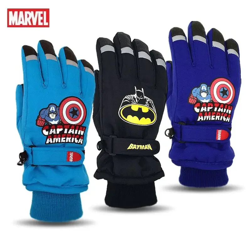 

Водоотталкивающие перчатки Marvel Мстители Капитан Америка Железный человек Человек-паук детские зимние теплые и удобные лыжные перчатки