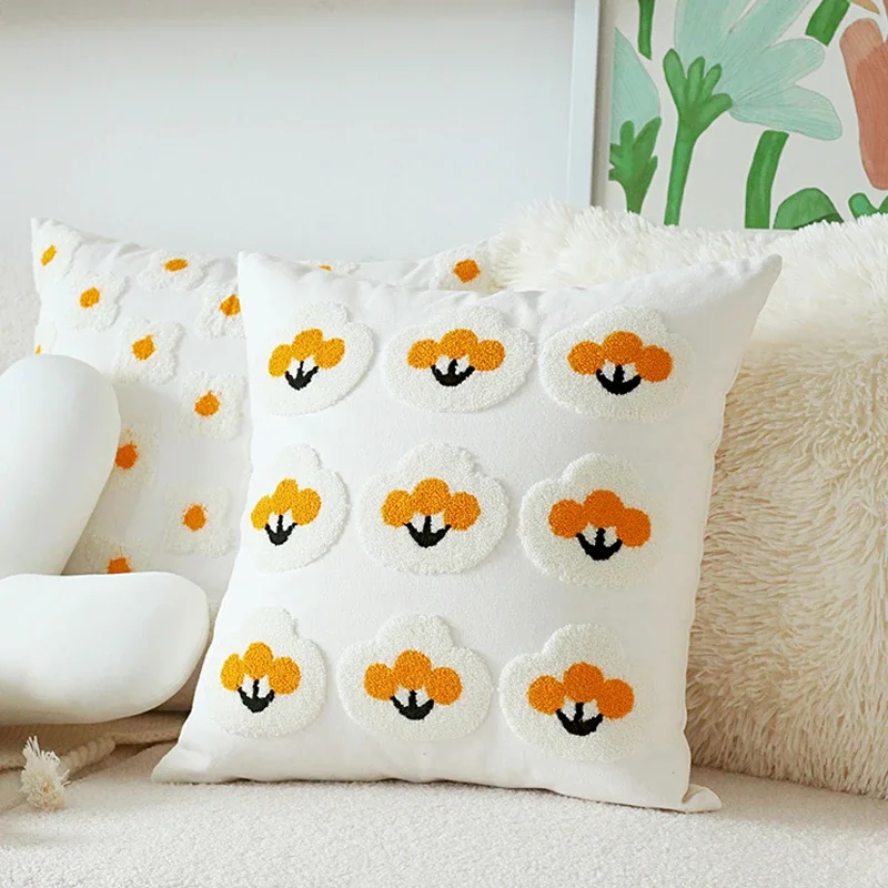 Floral Cushion Cover Yellow White Fringed Pillow Cover Embroidery 45x45cm/30x50cm For Living Room Bed Room
Floral Cushion Cover Yellow White Fringed Pillow Cover Embroidery 45x45cm/30x50cm For Living Room Bed Room