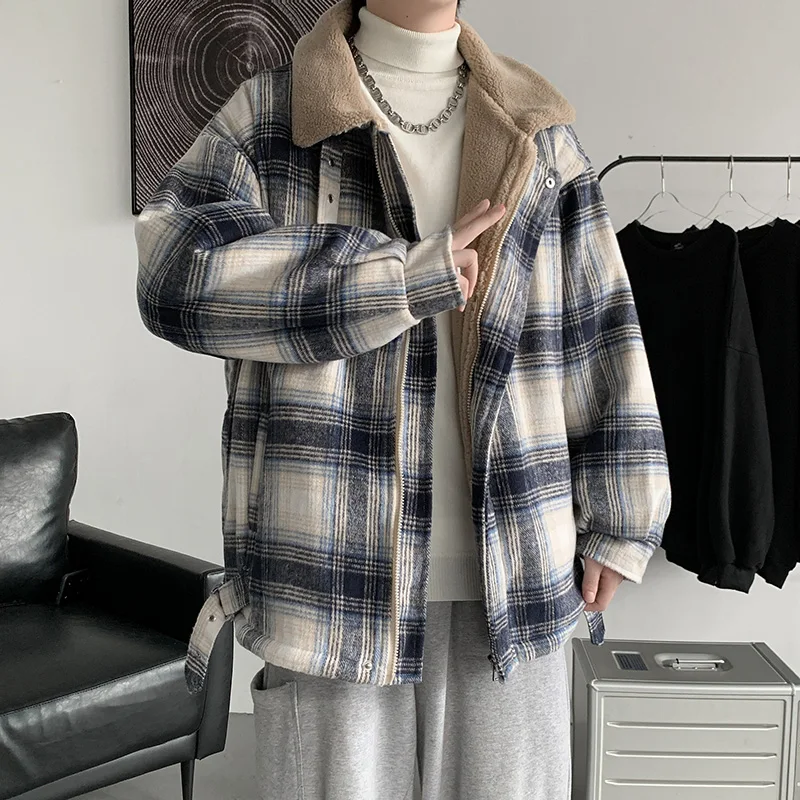 2023 New Korean Autumn Winter Thicken Warm Lamb Wool Grid Jackets Men's Hip Hop Teen Casual Fashion Harajuku Street Jacket
2023 New Korean Autumn Winter Thicken Warm Lamb Wool Grid Jackets Men's Hip Hop Teen Casual Fashion Harajuku Street Jacket