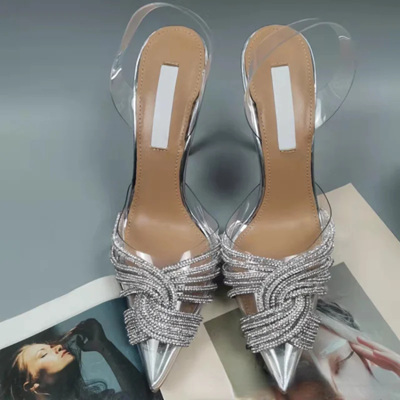 2022 Rhinestones Pointed Toe Women Sandals New Female Transparent Thin High Party Shoes Ladies Sexy Pu Leather Shallow Footwear
2022 Rhinestones Pointed Toe Women Sandals New Female Transparent Thin High Party Shoes Ladies Sexy Pu Leather Shallow Footwear