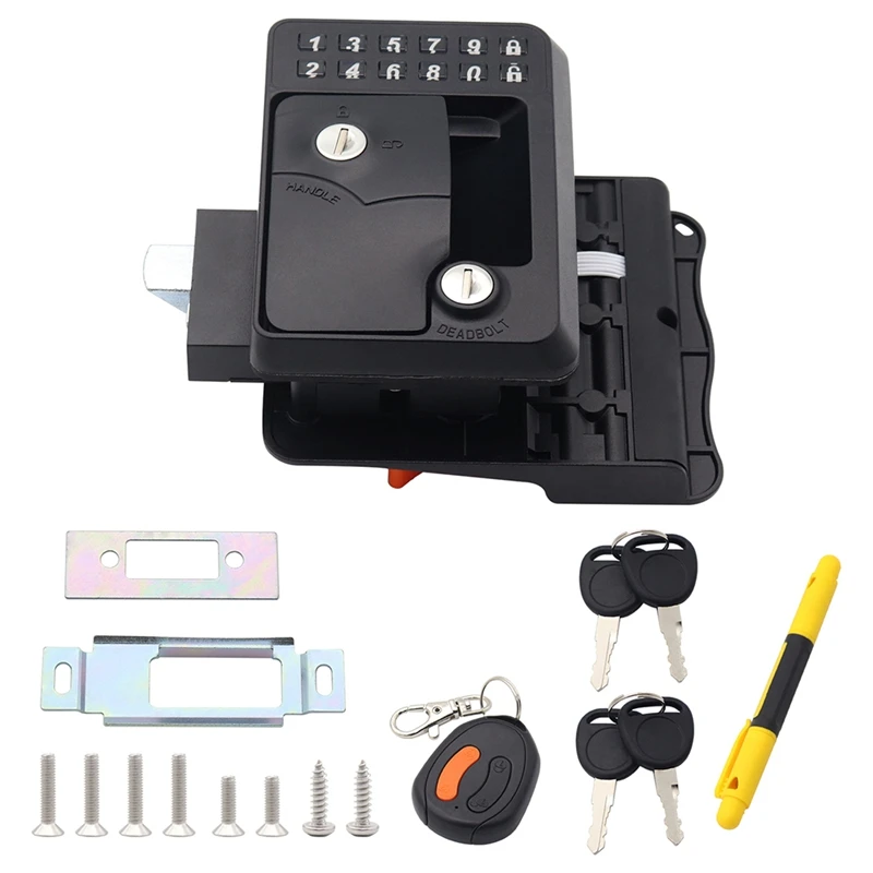 RV Travel Trailer Entry Door Lock Camper Door Latch Handle With Wireless Keys RV Door Lock Replacement Parts For RV/Camper
RV Travel Trailer Entry Door Lock Camper Door Latch Handle With Wireless Keys RV Door Lock Replacement Parts For RV/Camper