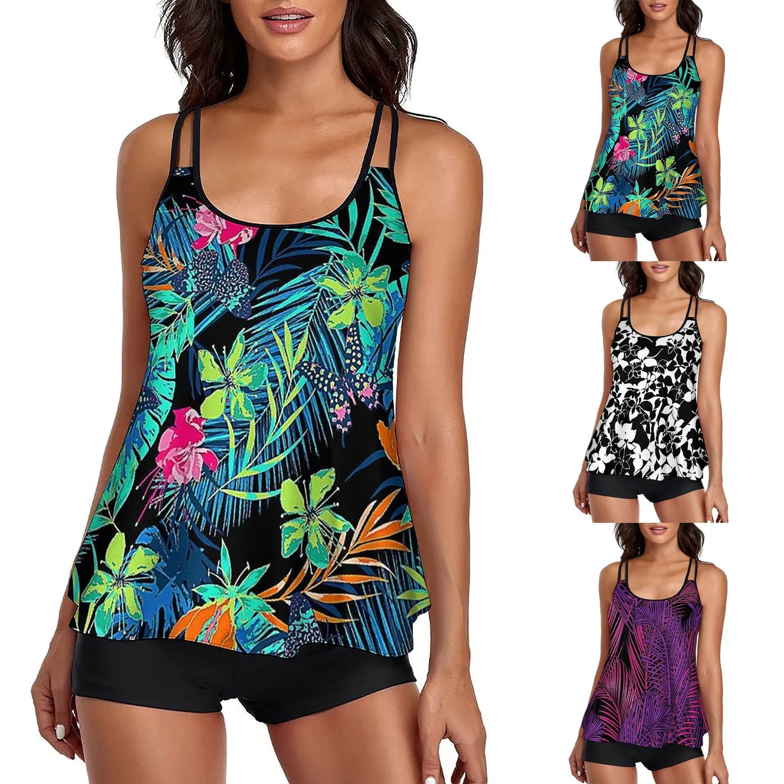 Женские летние купальники из двух частей, комплект Танкини с принтом на бретельках и завышенной талией, купальники с пуш-ап подкладкой, бики...
Женские летние купальники из двух частей, комплект Танкини с принтом на бретельках и завышенной талией, купальники с пуш-ап подкладкой, бики...