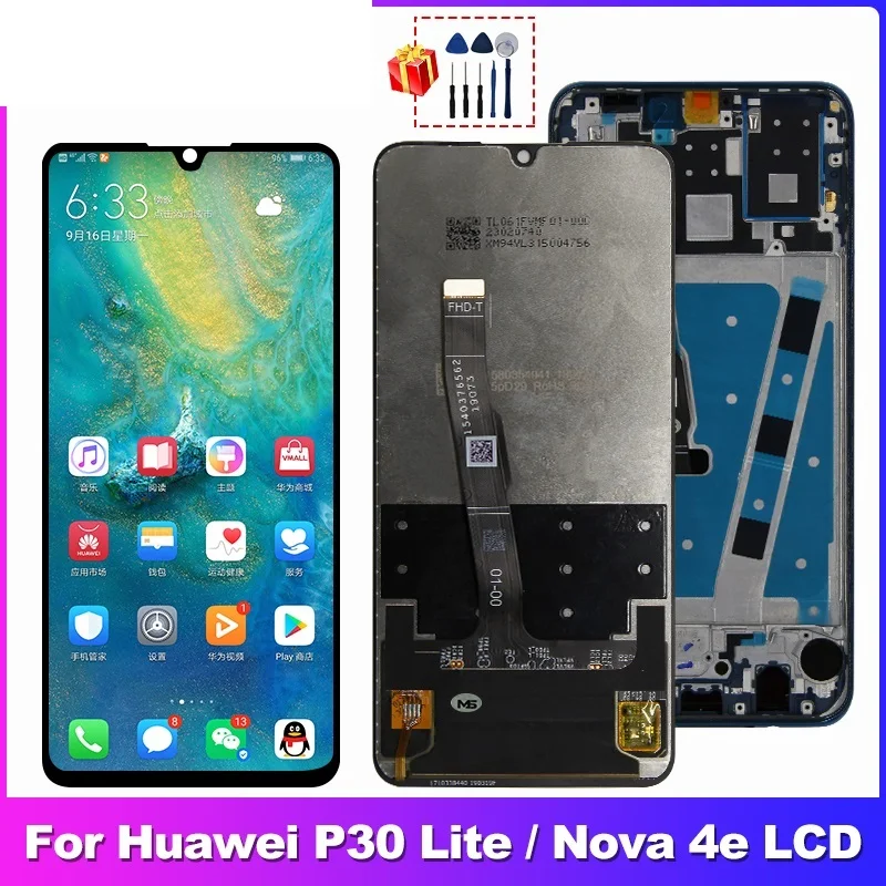 2312*1080 LCD With Frame For HUAWEI P30 Lite LCD Display Screen For HUAWEI P30 Lite Screen Nova 4e MAR-LX1 LX2 AL01
2312*1080 LCD With Frame For HUAWEI P30 Lite LCD Display Screen For HUAWEI P30 Lite Screen Nova 4e MAR-LX1 LX2 AL01