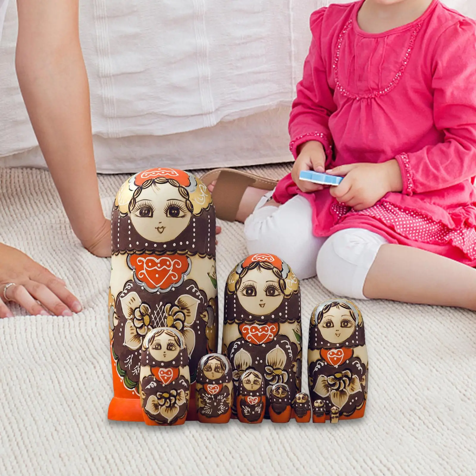 Girl Nesting Dolls Russian Stacking Toy 10Pcs Wood Matryoshka Birthday Gift 
Girl Nesting Dolls Russian Stacking Toy 10Pcs Wood Matryoshka Birthday Gift