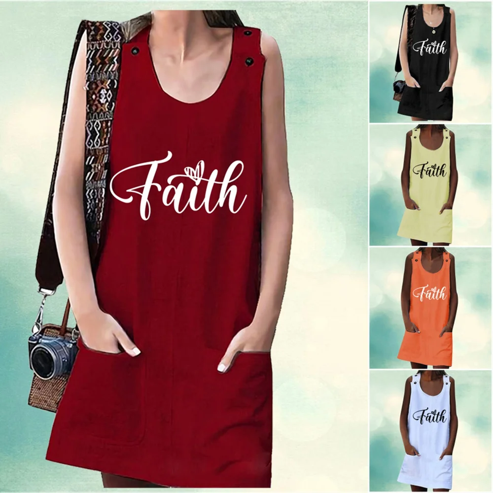 Women Dress Letter Print Dress Round Neck Dress Sleeveless Dress Loose Dress Summer Fashion Dress Casual Skirt Ladies Dress
Women Dress Letter Print Dress Round Neck Dress Sleeveless Dress Loose Dress Summer Fashion Dress Casual Skirt Ladies Dress