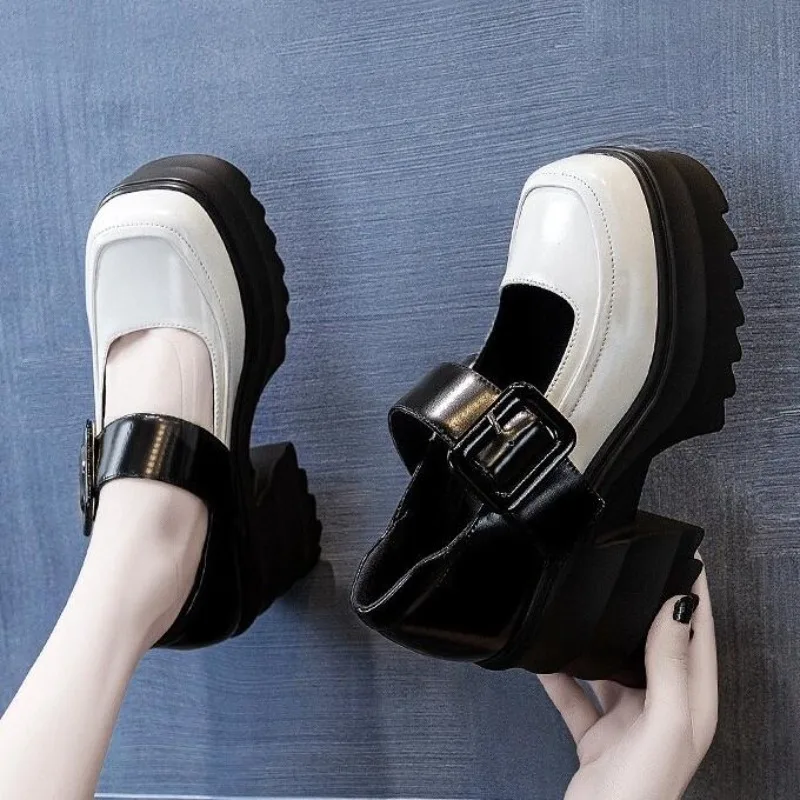 Mary Jane High-heeled Shoes Women's Button New Vintage Square Head Women's Shoes Waterproof Platform Thick Heel Women's Shoes
Mary Jane High-heeled Shoes Women's Button New Vintage Square Head Women's Shoes Waterproof Platform Thick Heel Women's Shoes