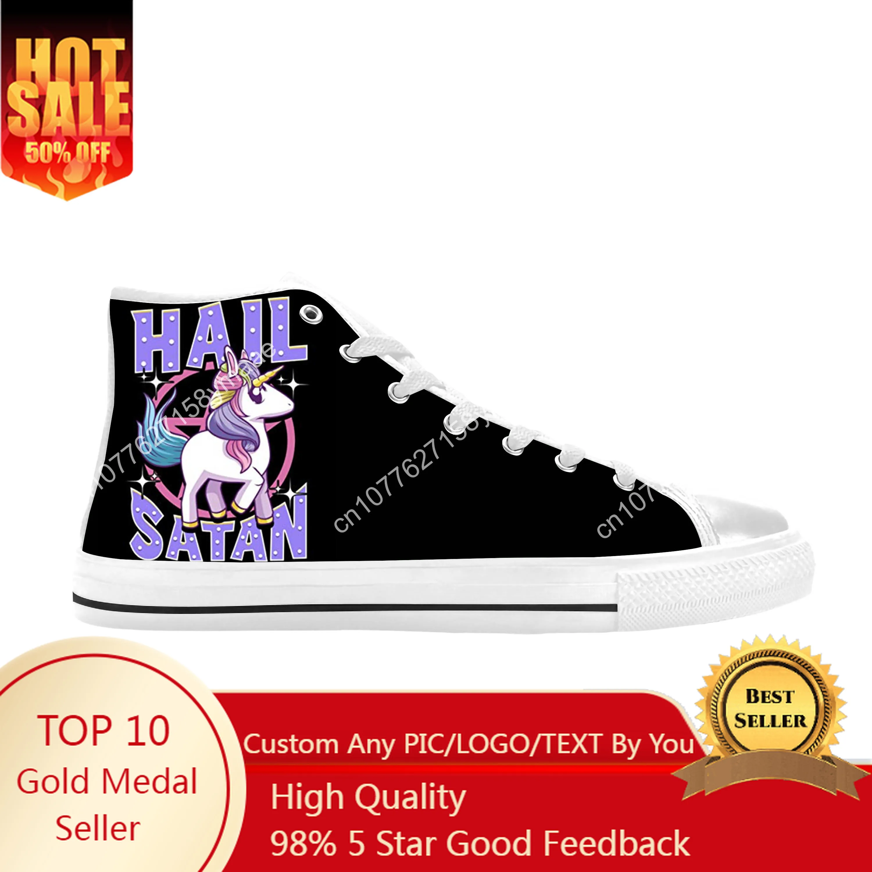 Hail Satan Death Metal Unicorn Rainbow Satanic Casual Cloth Shoes High Top Comfortable Breathable 3D Print Men Women Sneakers
Hail Satan Death Metal Unicorn Rainbow Satanic Casual Cloth Shoes High Top Comfortable Breathable 3D Print Men Women Sneakers