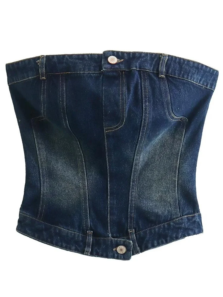 MESTTRAF 2022 Women Sexy Design Denim Corset Wrap Chest Tops Fashion Backless Sleeveless Sexy Button Back Zipper Female Tops
MESTTRAF 2022 Women Sexy Design Denim Corset Wrap Chest Tops Fashion Backless Sleeveless Sexy Button Back Zipper Female Tops