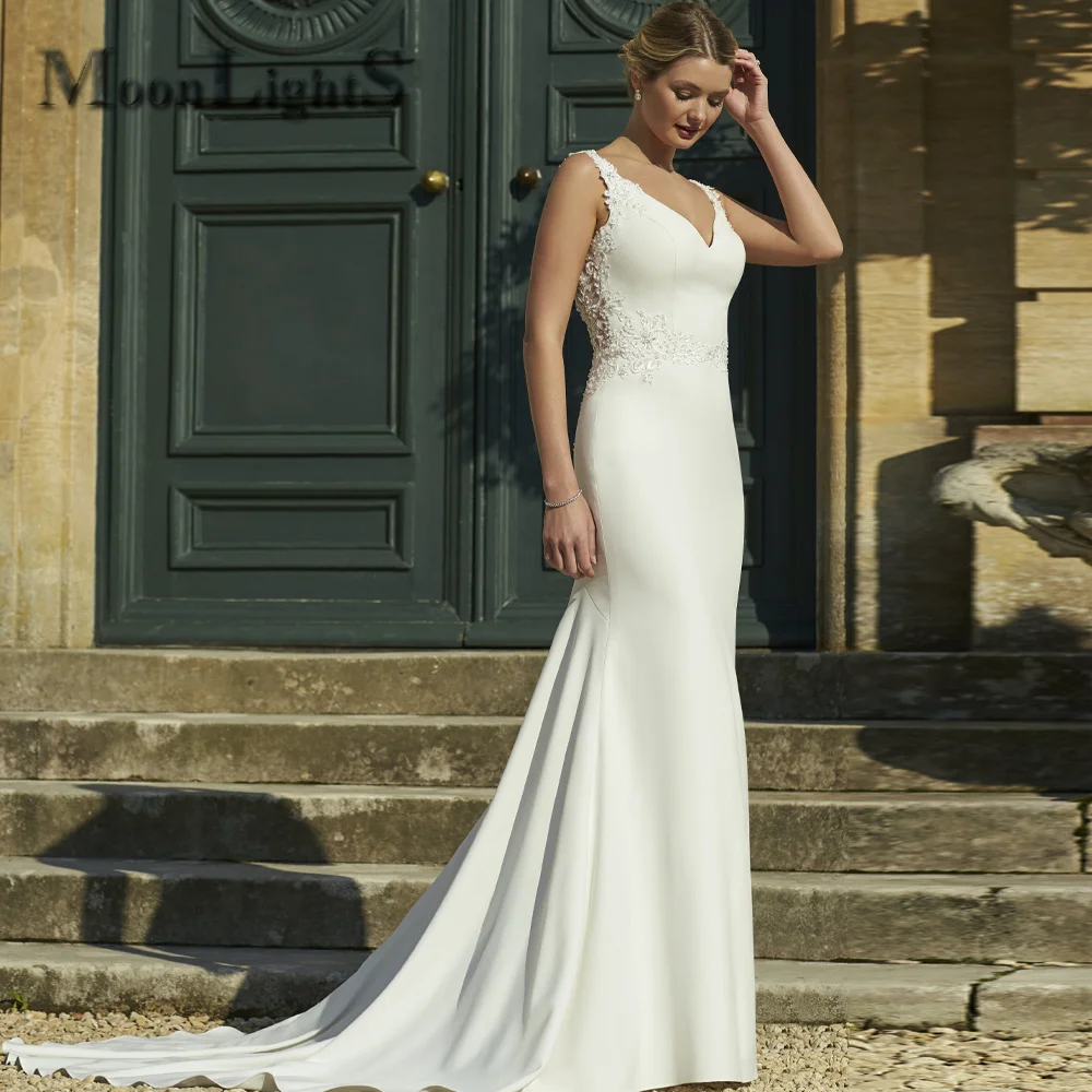 MoonlightShadow Fashion Mermaid Dresses Custom Made Backless Sleeveless Pleated Tulle Vestidos De Novia Brautmode Robe Mariee
MoonlightShadow Fashion Mermaid Dresses Custom Made Backless Sleeveless Pleated Tulle Vestidos De Novia Brautmode Robe Mariee