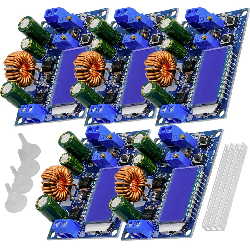 5 X HW-140 DC-DC Buck Boost Power Converter Automatic Step Up/Down, Volt And Amp Meter LCD Display, Voltage Converter 
5 X HW-140 DC-DC Buck Boost Power Converter Automatic Step Up/Down, Volt And Amp Meter LCD Display, Voltage Converter