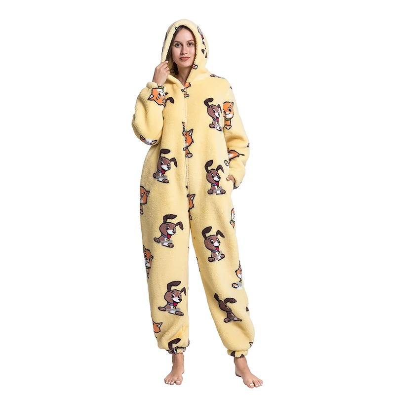 Nibesser Women Pajamas Set One Piece Hooded Jumpsuits Cartoon Print Adult Onesies Hooded Warm Homewear Zipper Flannel Nightgown
Nibesser Women Pajamas Set One Piece Hooded Jumpsuits Cartoon Print Adult Onesies Hooded Warm Homewear Zipper Flannel Nightgown