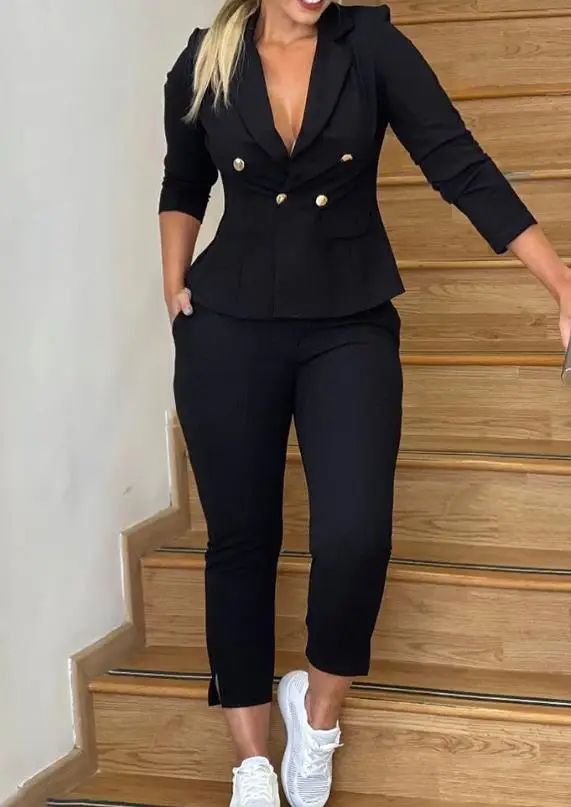 Summer Outfits for Women 2023 Two Piece Set New Elegant Commuting Double Breasted Blazer Coat & Pants Set Fashion Casual
Summer Outfits for Women 2023 Two Piece Set New Elegant Commuting Double Breasted Blazer Coat & Pants Set Fashion Casual