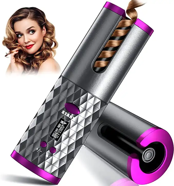 Automatic Hair Curler, Rechargeable Wireless Hair Curling Wand with LCD, Rotating Barrel Curling Wand w/ 6 Temp & Timer for Trav
Automatic Hair Curler, Rechargeable Wireless Hair Curling Wand with LCD, Rotating Barrel Curling Wand w/ 6 Temp & Timer for Trav