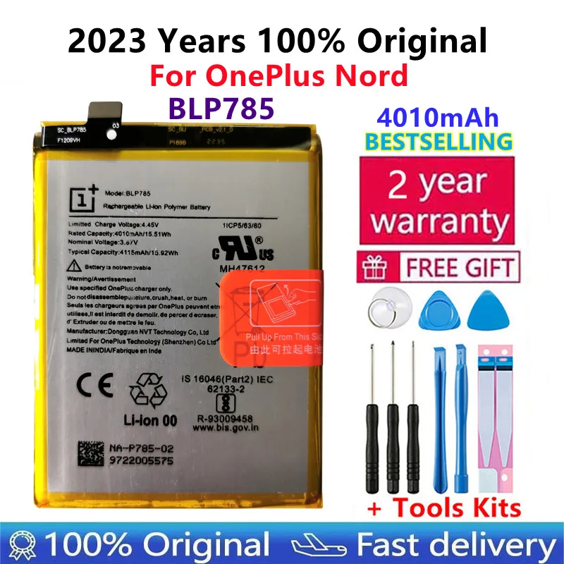 100% Original New High Quality BLP785 4115mAh Phone Replacement Battery For One Plus Oneplus Nord Batteries Bateria +Tools
100% Original New High Quality BLP785 4115mAh Phone Replacement Battery For One Plus Oneplus Nord Batteries Bateria +Tools