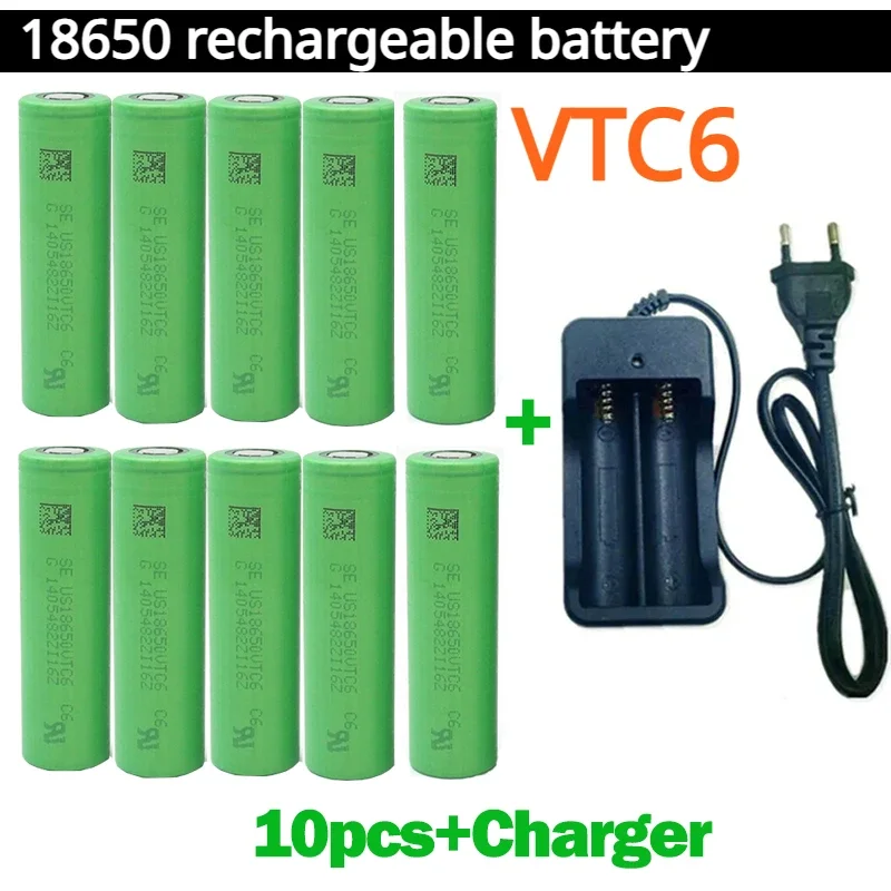 18650 Battery Free Shipping NewBestselling VTC6 Li-ion 3.7V 3000MAH+Charger RechargeableBattery Suitable Screwdriver Battery
18650 Battery Free Shipping NewBestselling VTC6 Li-ion 3.7V 3000MAH+Charger RechargeableBattery Suitable Screwdriver Battery