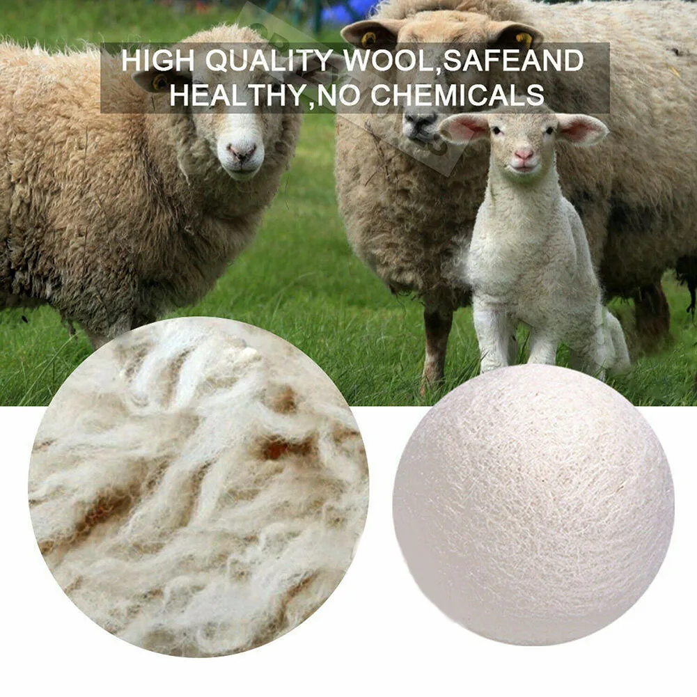 6Pcs Reusable Softener Natural Sheep Organic Fabric Wool Dryer Balls Laundry Balls Wool Dryer Balls Washing Part Tool
6Pcs Reusable Softener Natural Sheep Organic Fabric Wool Dryer Balls Laundry Balls Wool Dryer Balls Washing Part Tool