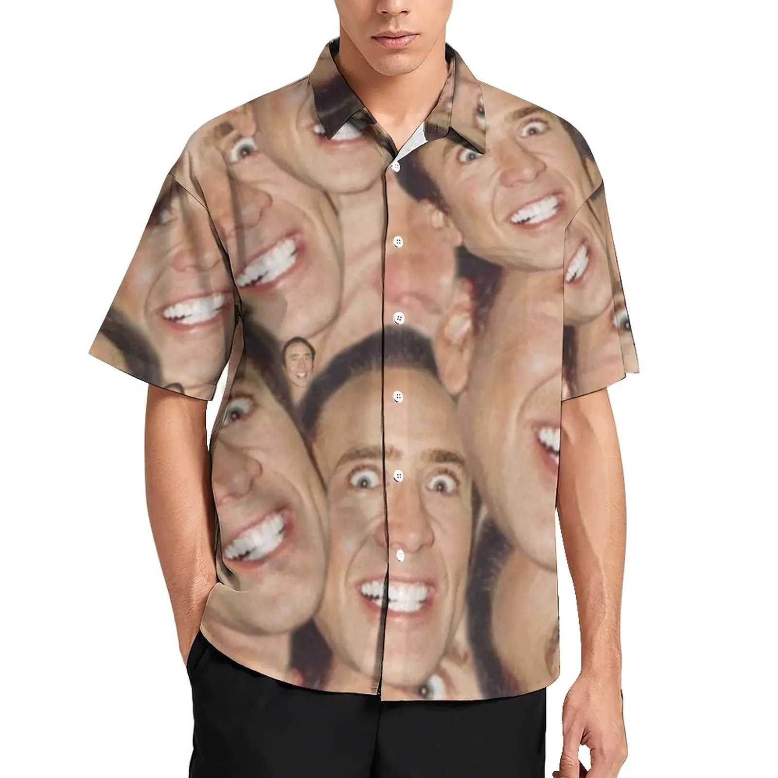 Nicolas Cage Meme Beach Shirt Funny Face Collage Hawaiian Casual Shirts Male Vintage Blouses Short-Sleeve Printed Top Plus Size
Nicolas Cage Meme Beach Shirt Funny Face Collage Hawaiian Casual Shirts Male Vintage Blouses Short-Sleeve Printed Top Plus Size