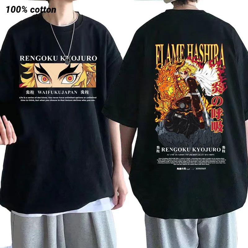 Rengoku Kyoujuro Double Sided T-Shirt Demon Slayer Anime Kimetsu No Yaiba T Shirts Short Sleeve Hip Hop T Shirt Cotton Tee Shirt
Rengoku Kyoujuro Double Sided T-Shirt Demon Slayer Anime Kimetsu No Yaiba T Shirts Short Sleeve Hip Hop T Shirt Cotton Tee Shirt