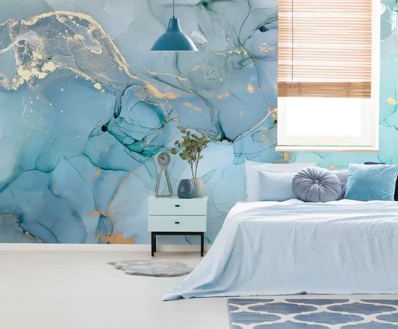 Blue and Gold Marble Photo Wallpaper, Watercolor Abstract Painting Wall Mural,Removable Wallpaper, Self Adhesive, Peel and Stick
Blue and Gold Marble Photo Wallpaper, Watercolor Abstract Painting Wall Mural,Removable Wallpaper, Self Adhesive, Peel and Stick