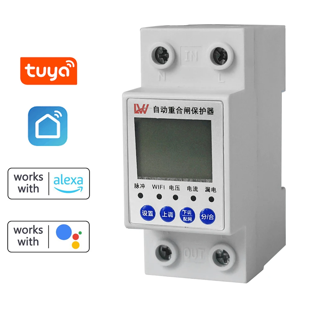 Tuya WiFi Automatic Reclosing Leakage Power Protector Smart Electric Source Protect Device For Alexa Google Home Voice Control
Tuya WiFi Automatic Reclosing Leakage Power Protector Smart Electric Source Protect Device For Alexa Google Home Voice Control
