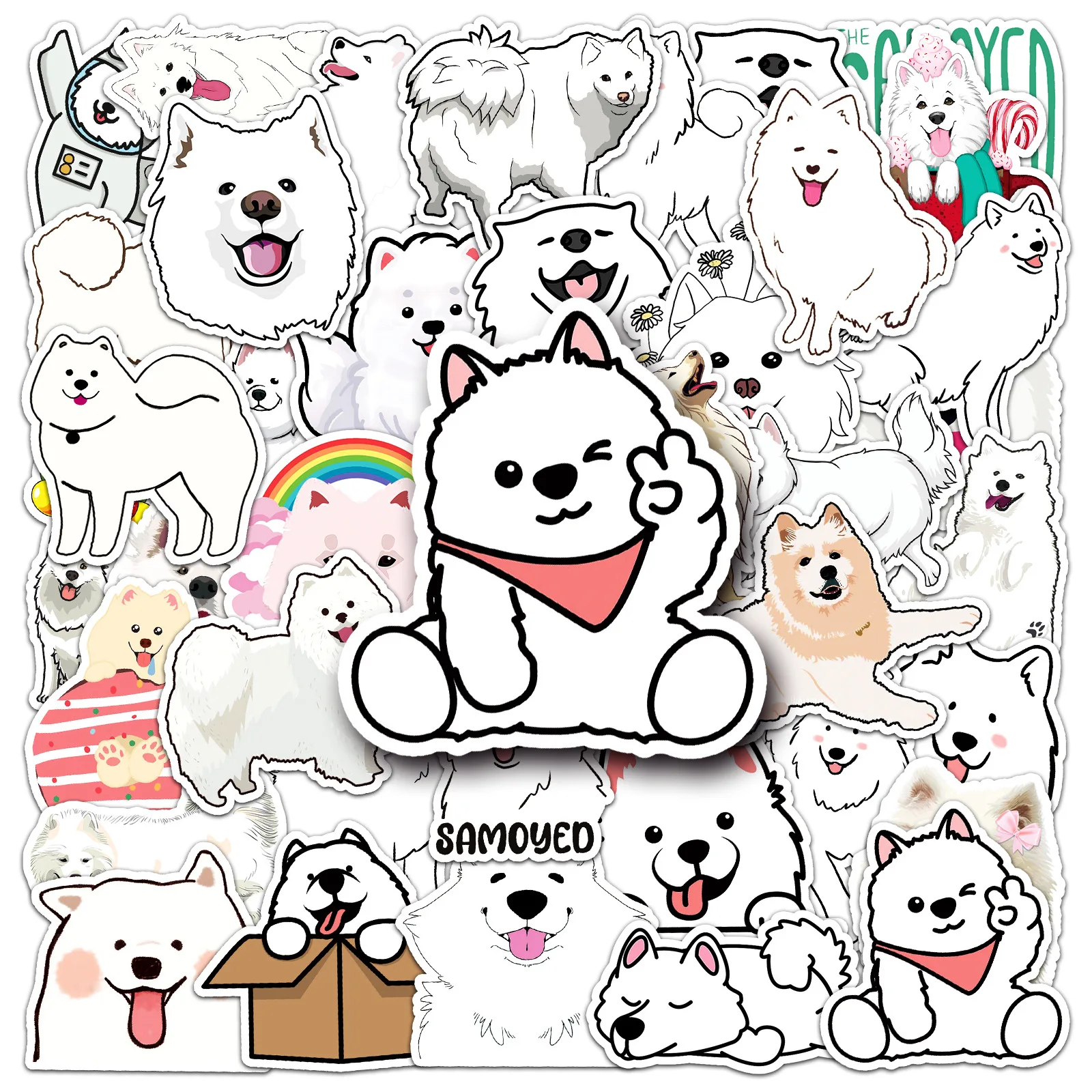 10/30/50PCS Trendy Cartoon Cute Samoyed Dog Skateboard Laptop Guitar DIY Decorative PVC Waterproof Children's Toy Reward Sticker
10/30/50PCS Trendy Cartoon Cute Samoyed Dog Skateboard Laptop Guitar DIY Decorative PVC Waterproof Children's Toy Reward Sticker