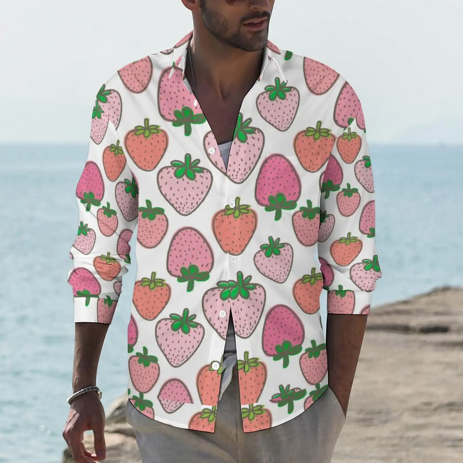 Pinky Fresh Strawberry Stylish Casual Shirt Male Sweet Shirt Spring Cool Blouses Long Sleeve Design Oversize Top
Pinky Fresh Strawberry Stylish Casual Shirt Male Sweet Shirt Spring Cool Blouses Long Sleeve Design Oversize Top