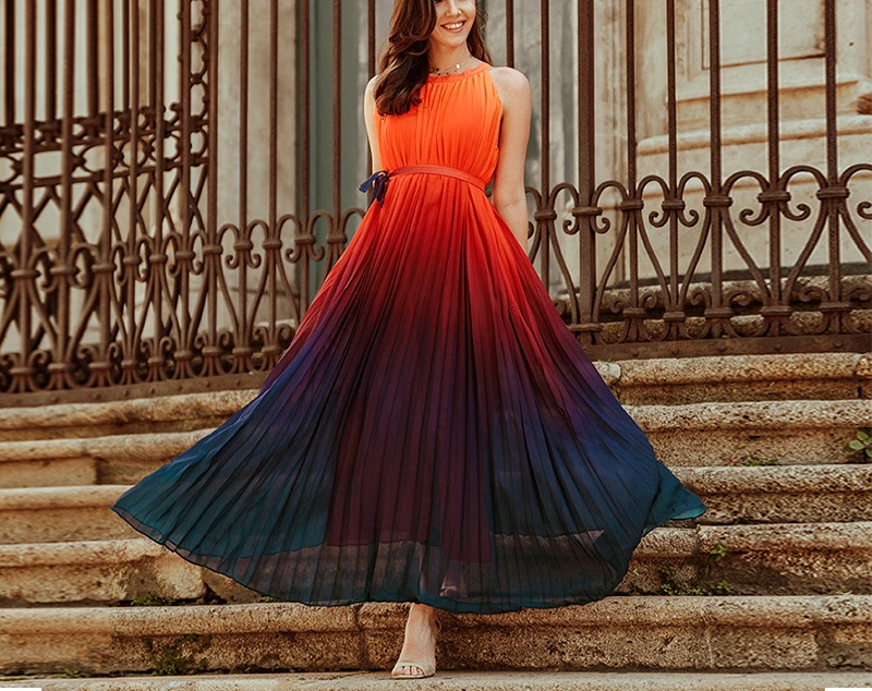 2022 New Spring and Summer Women's Dresses, Gradient Big Swing Skirt Round Neck Sleeveless Lace-up Dress
2022 New Spring and Summer Women's Dresses, Gradient Big Swing Skirt Round Neck Sleeveless Lace-up Dress