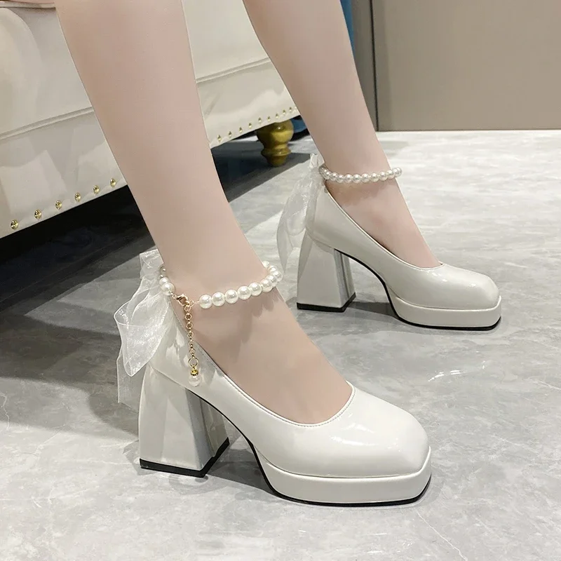 2023 New Pearl with Thick Heel Mary Jane Shoes Square Toe High-heeled Shoes Thick High Heels Shoes Sexy Platform High Heel Pumps
2023 New Pearl with Thick Heel Mary Jane Shoes Square Toe High-heeled Shoes Thick High Heels Shoes Sexy Platform High Heel Pumps