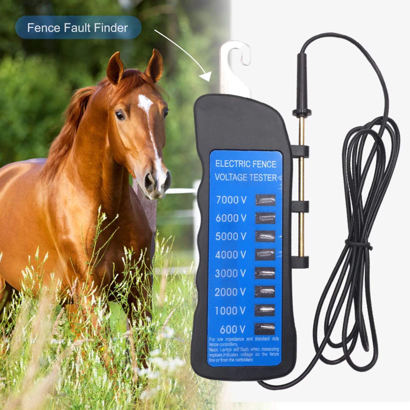 600-7000V Ranch Fence Voltage Tester Portable Electronic Fence Voltage Tester For Farm Fence Energizer 
600-7000V Ranch Fence Voltage Tester Portable Electronic Fence Voltage Tester For Farm Fence Energizer