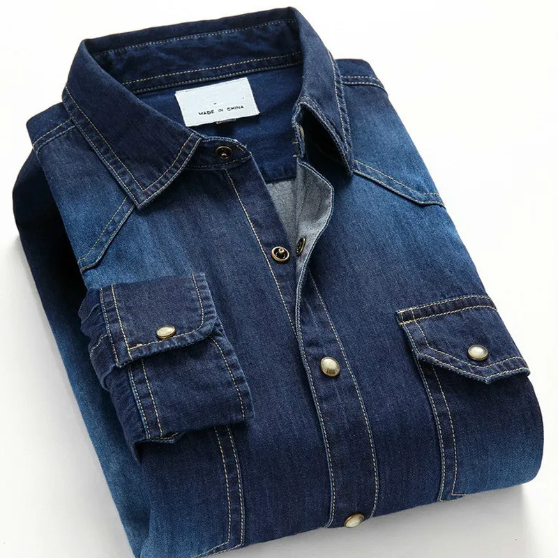 Quality Spring Autumn Men Denim Thin Shirt Soft 100% Cotton Two Pockets Slim Fit Jeans Cowboy Streetwear Mens Long Sleeve Shirts
Quality Spring Autumn Men Denim Thin Shirt Soft 100% Cotton Two Pockets Slim Fit Jeans Cowboy Streetwear Mens Long Sleeve Shirts
