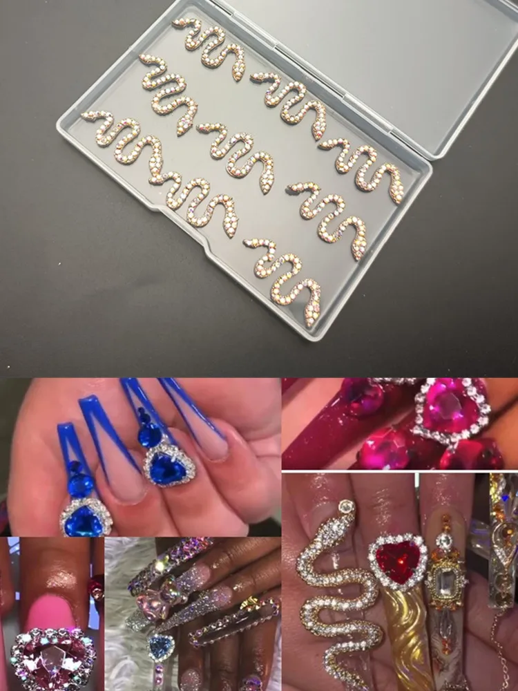One Box 3D Alloy Snake Nail Art Charms Glitter Luxury Crystal Jewelry Planet/Heart Diamond Rhinestones DIY Nail Decorations
One Box 3D Alloy Snake Nail Art Charms Glitter Luxury Crystal Jewelry Planet/Heart Diamond Rhinestones DIY Nail Decorations