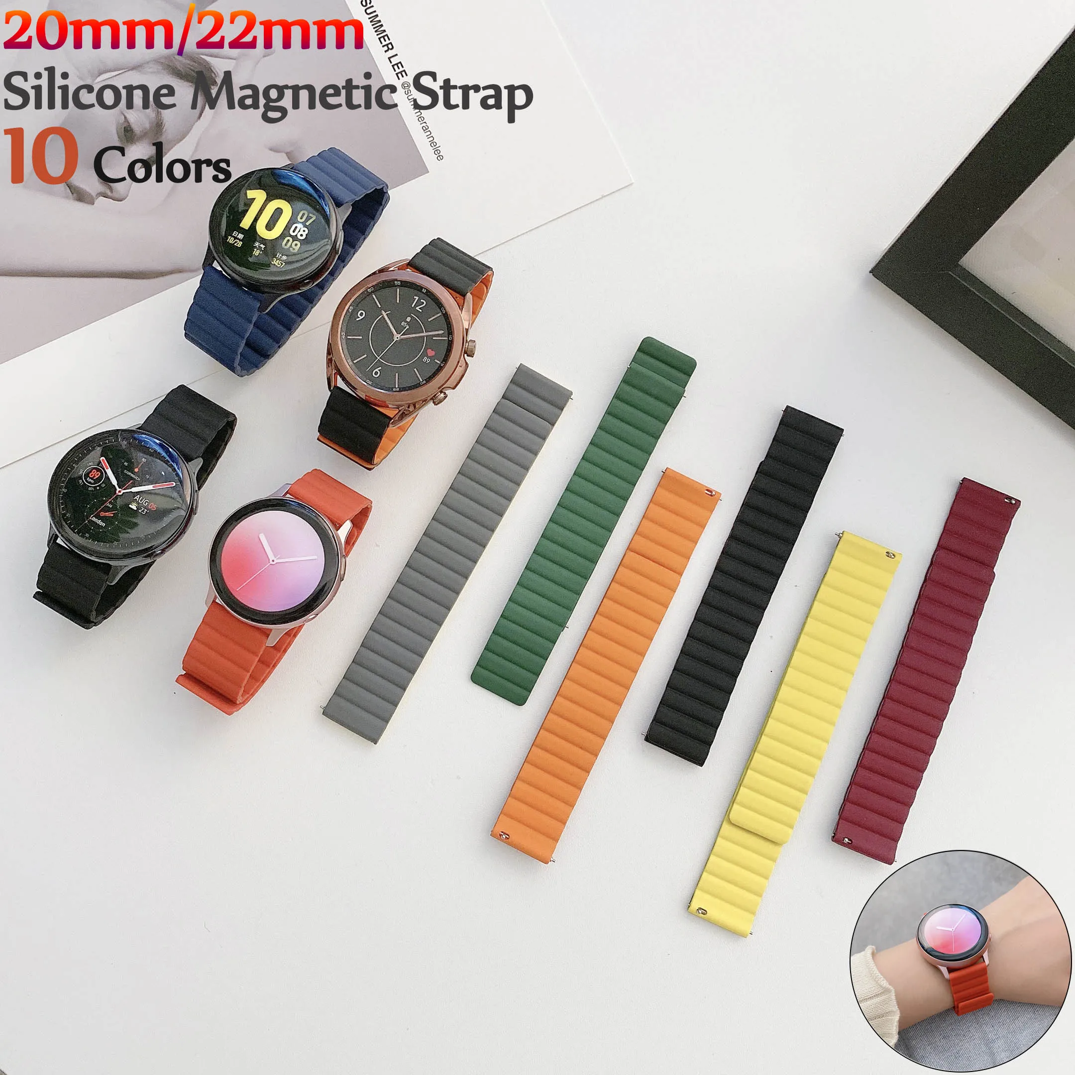 20mm 22mm Silicone Band For Samsung Galaxy watch 46/42mm/active 2 gear S3 For Huawei watch gt 2e/amazfit bip/gts Magnetic Strap
20mm 22mm Silicone Band For Samsung Galaxy watch 46/42mm/active 2 gear S3 For Huawei watch gt 2e/amazfit bip/gts Magnetic Strap