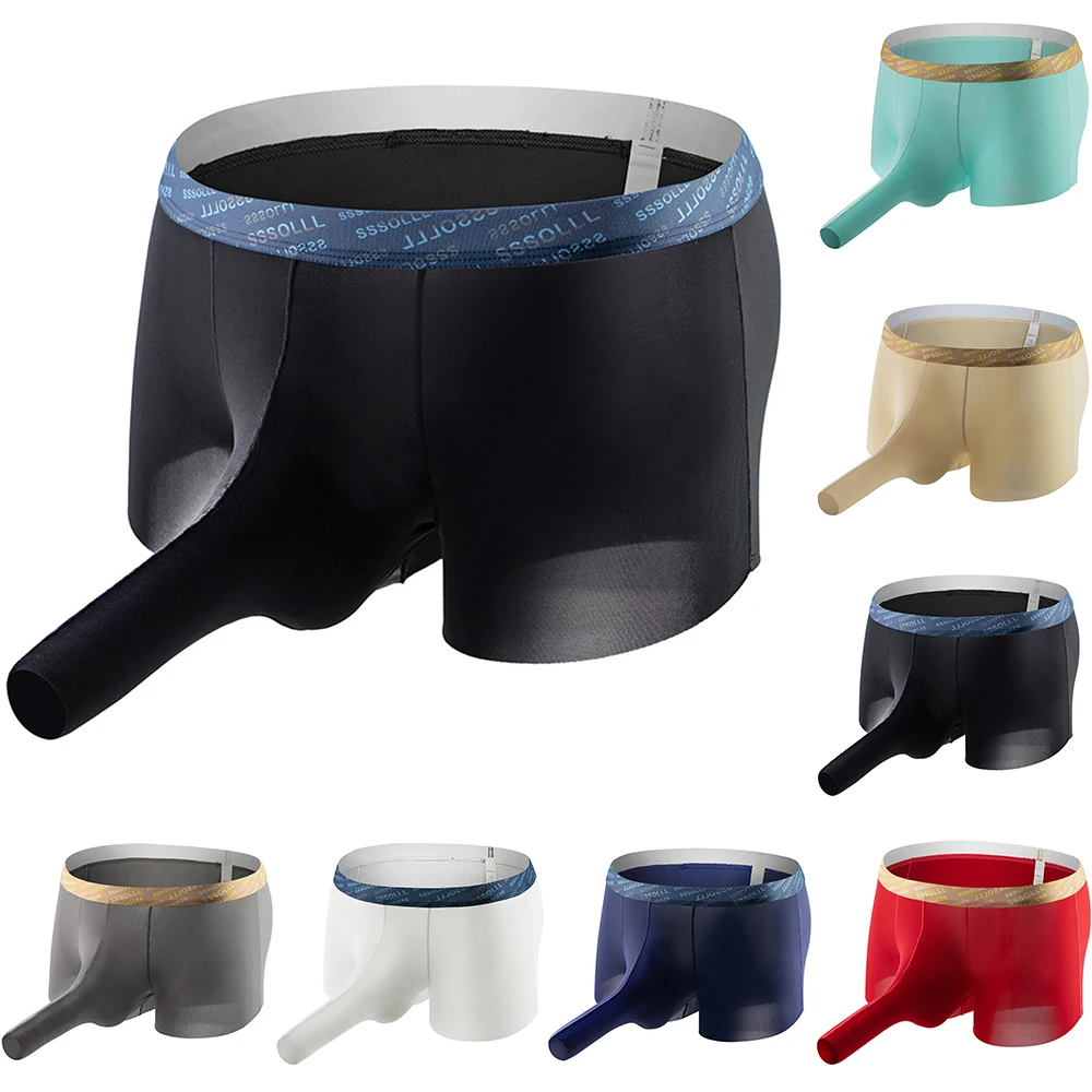Mens Sexy Elephant Nose Boxers Men Underwear Boxer Briefs Ice Silk Mesh Breathable Knickers High Elastic Slip Underpans
Mens Sexy Elephant Nose Boxers Men Underwear Boxer Briefs Ice Silk Mesh Breathable Knickers High Elastic Slip Underpans