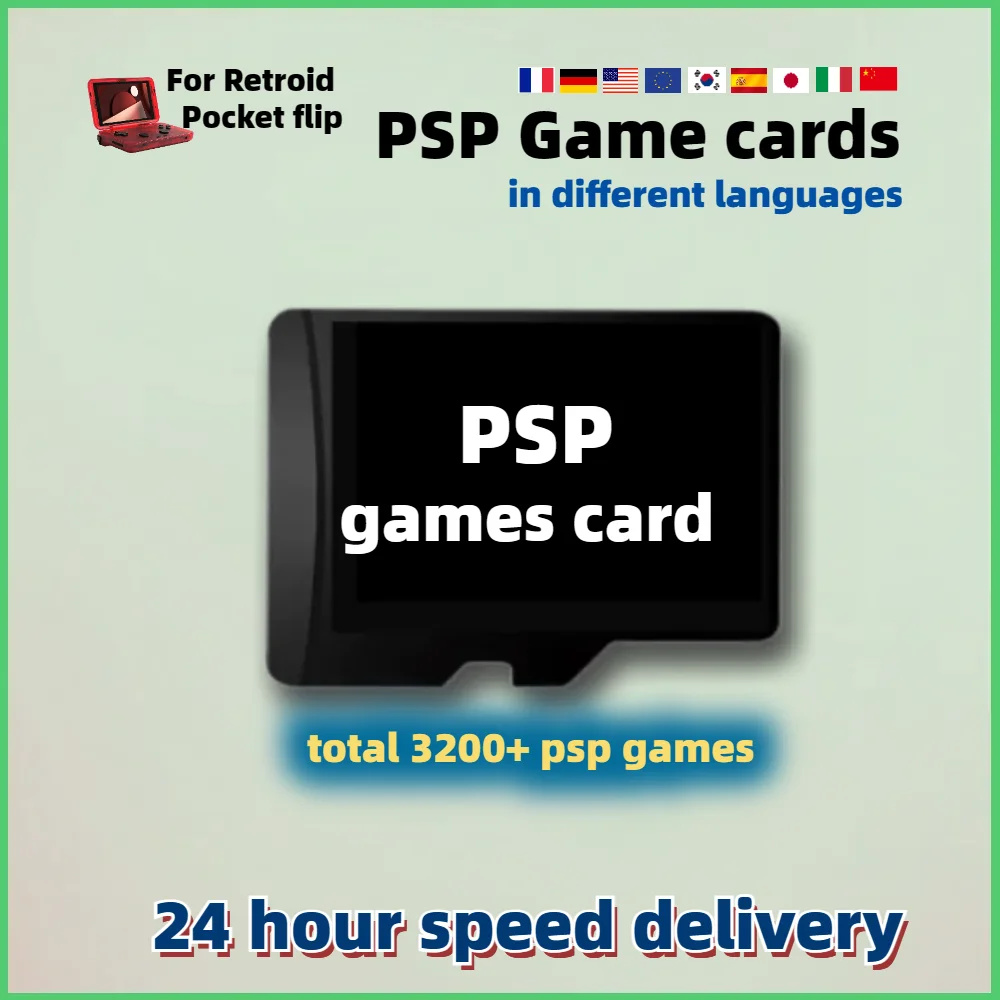 Retroid Pocket Flip PSP Games Card All Language Version TF Box USA Europe Japan France Germany Italt Korea Spain 3200+ 512G 256G
Retroid Pocket Flip PSP Games Card All Language Version TF Box USA Europe Japan France Germany Italt Korea Spain 3200+ 512G 256G