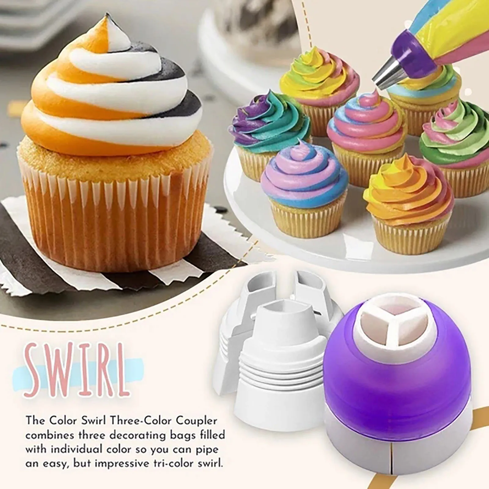 3 Colors DIY Tri-Color Icing Piping Cream Pastry Icing Piping Bag Nozzle Converter Fondant Cake Cream Coupler Decor Tool
3 Colors DIY Tri-Color Icing Piping Cream Pastry Icing Piping Bag Nozzle Converter Fondant Cake Cream Coupler Decor Tool