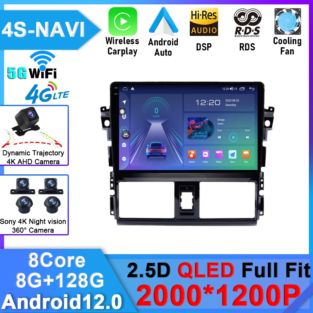 Android 12 For TOYOTA VIOS YARIS 2013 2014 2015 2016 Car Radio Multimedia Video Player GPS Navigation NO DVD 2 Din Monitor TV
Android 12 For TOYOTA VIOS YARIS 2013 2014 2015 2016 Car Radio Multimedia Video Player GPS Navigation NO DVD 2 Din Monitor TV