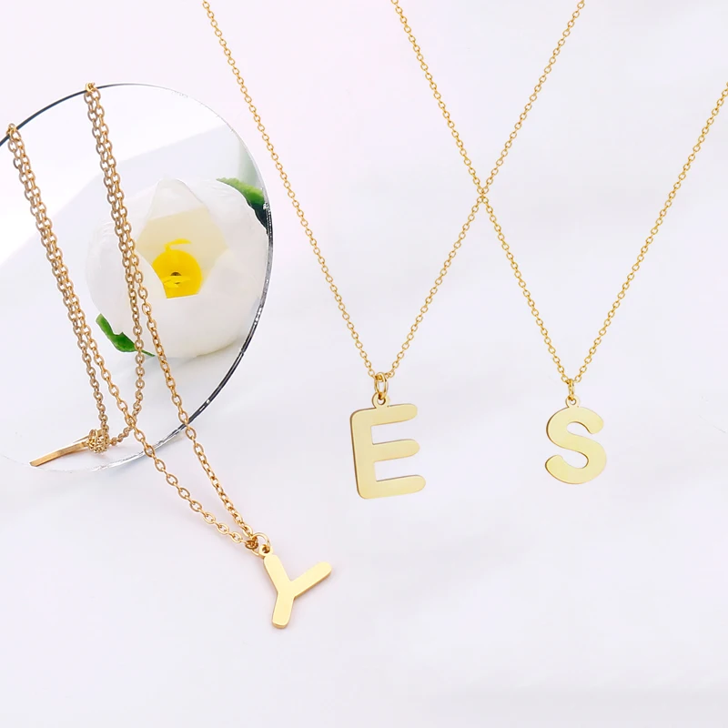 New Women A-Z 26 Letters Pendant Necklace Stainless Steel Chain Choker Necklaces Glamour Jewelry Gifts Wholesale Gold Color
New Women A-Z 26 Letters Pendant Necklace Stainless Steel Chain Choker Necklaces Glamour Jewelry Gifts Wholesale Gold Color
