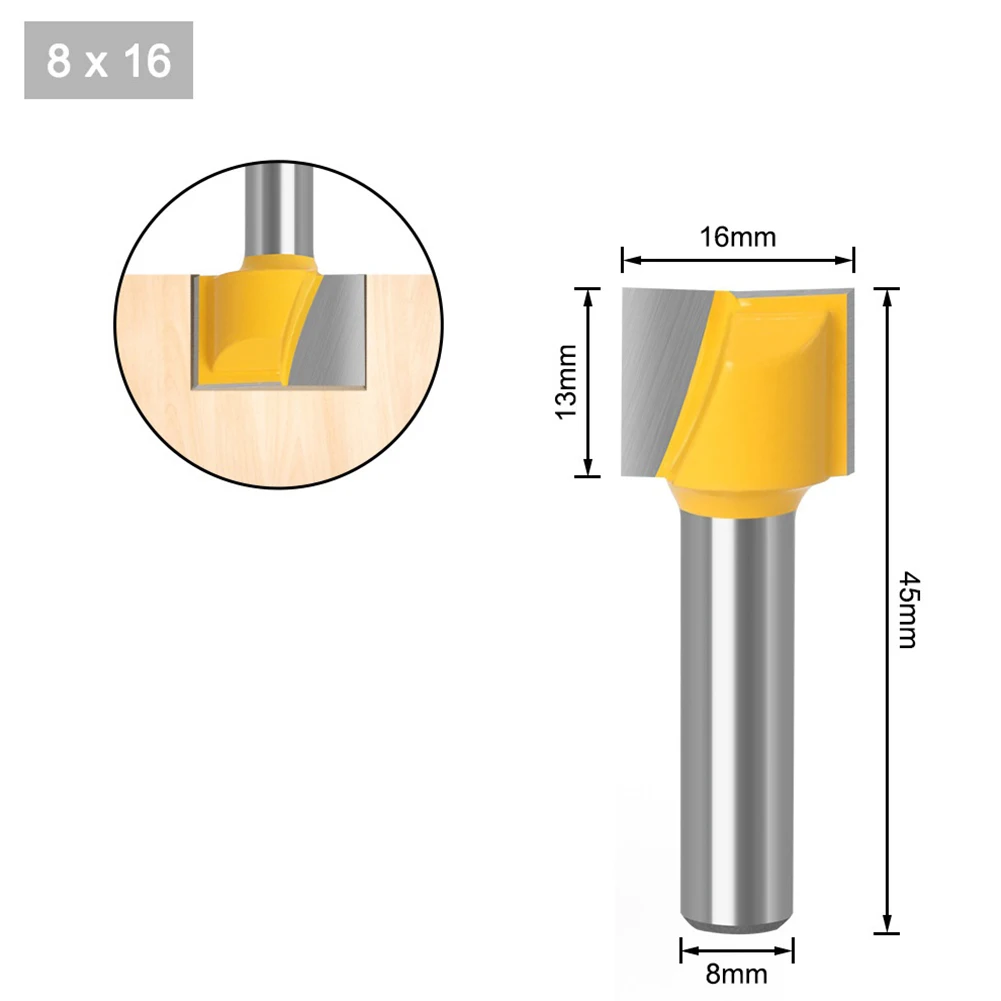 High Quality New Practical Durable Router Bit Bit Woodworking Yellow 8*16mm 8*18mm 8*20mm 8*22mm 8*25mm Bottom
High Quality New Practical Durable Router Bit Bit Woodworking Yellow 8*16mm 8*18mm 8*20mm 8*22mm 8*25mm Bottom