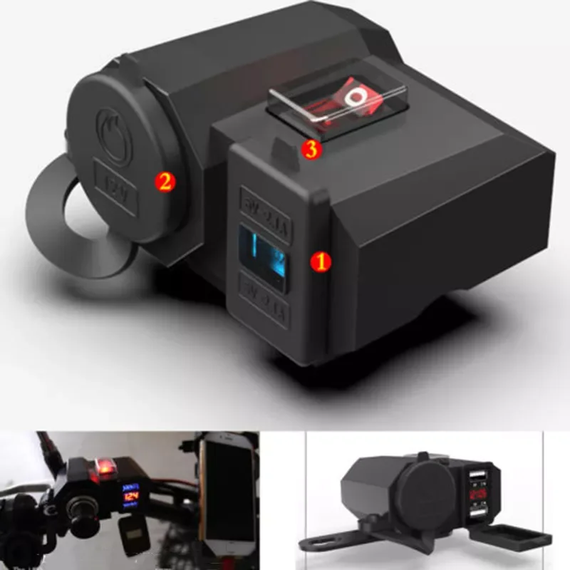12V-24V USB Motorcycle Cigarette Lighter Charger LED Display Power Bank Cigarette Lighter Socket Splitter Cover Adapter
12V-24V USB Motorcycle Cigarette Lighter Charger LED Display Power Bank Cigarette Lighter Socket Splitter Cover Adapter