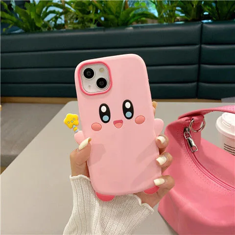 

Cartoon Cute Game Pink Kirbies Silicone Phone Cases For iPhone 13 12 11 Pro Max XR XS MAX 8 X 7 Girl Shockproof Soft Shell