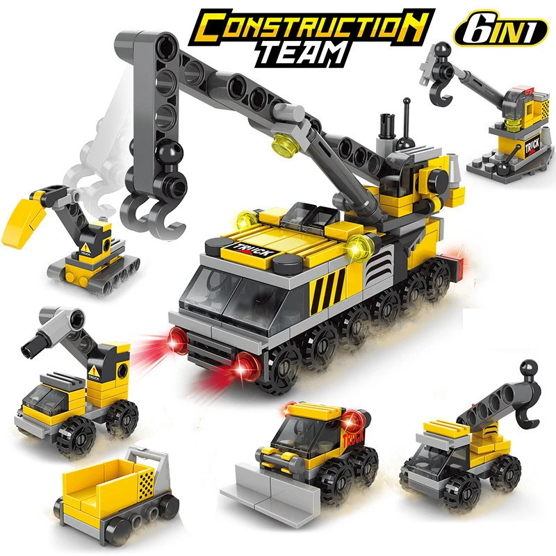 6In 1 Building Blocks City Engineering Construction Car Military Tank Fire Truck Toy Bricks Set Assembled Model Kids Gifts
6In 1 Building Blocks City Engineering Construction Car Military Tank Fire Truck Toy Bricks Set Assembled Model Kids Gifts
