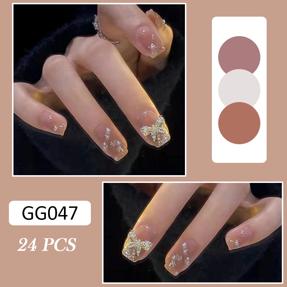 24PCS Shiny Butterfly Fake Nails Short Flat Head Sweet Style Artificial Nails Manicure Salon DIY Art with Jelly Gel/Glue MH88
24PCS Shiny Butterfly Fake Nails Short Flat Head Sweet Style Artificial Nails Manicure Salon DIY Art with Jelly Gel/Glue MH88