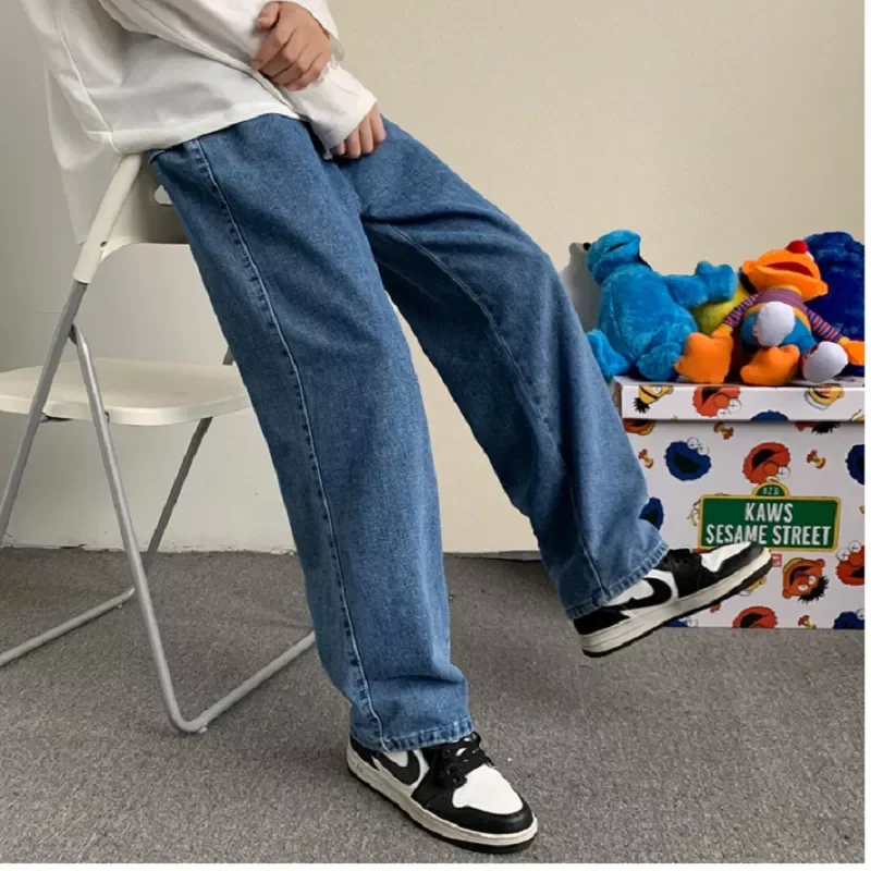 Korean Fashion Straight-leg Denim Wide-leg Trousers Baggy Ankle-Length Pants Male 2022 Spring Summer New Men's Ripped Blue Jeans
Korean Fashion Straight-leg Denim Wide-leg Trousers Baggy Ankle-Length Pants Male 2022 Spring Summer New Men's Ripped Blue Jeans