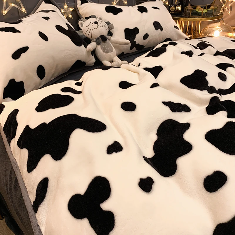 with Double-Sided Velvet Milk Coral Fleece Four-Piece Thickened ding Winter Flannel Bed Sheet Quilt Cover
with Double-Sided Velvet Milk Coral Fleece Four-Piece Thickened ding Winter Flannel Bed Sheet Quilt Cover