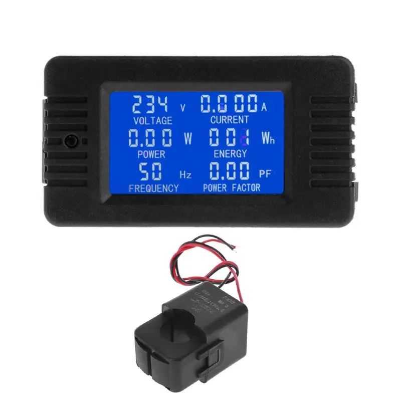 AC 100A 6in1 Digital Power Energy Monitor Voltage Current KWh Watt Meter AC 80~260V 110V 220V with Split CT
AC 100A 6in1 Digital Power Energy Monitor Voltage Current KWh Watt Meter AC 80~260V 110V 220V with Split CT