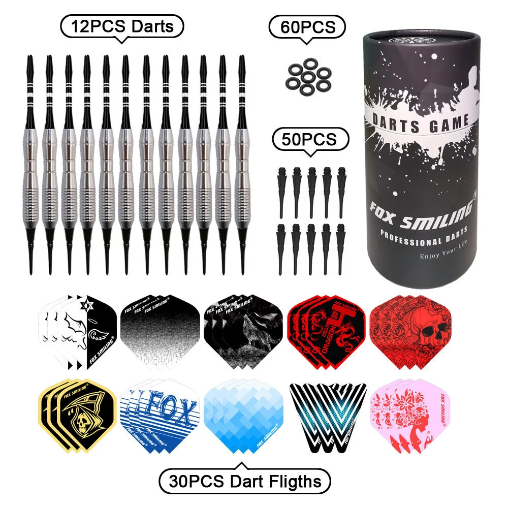 12PCS Soft Tip Dart 18g Darts Aluminum Shaft With 30PCS Flights,60PCS Rubber O Ring, 50PCS Nylon Soft Tips
12PCS Soft Tip Dart 18g Darts Aluminum Shaft With 30PCS Flights,60PCS Rubber O Ring, 50PCS Nylon Soft Tips