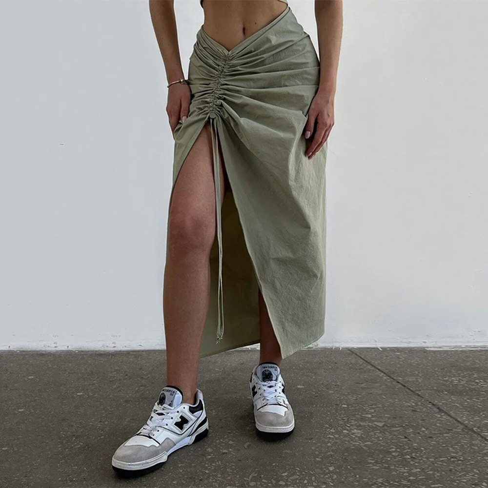 Casual Low Waist Cargo Skirts Women Office Lady Sexy Club Solid Grunge Ruched Drawstring Split Long Skirts Streetwear Y2K
Casual Low Waist Cargo Skirts Women Office Lady Sexy Club Solid Grunge Ruched Drawstring Split Long Skirts Streetwear Y2K