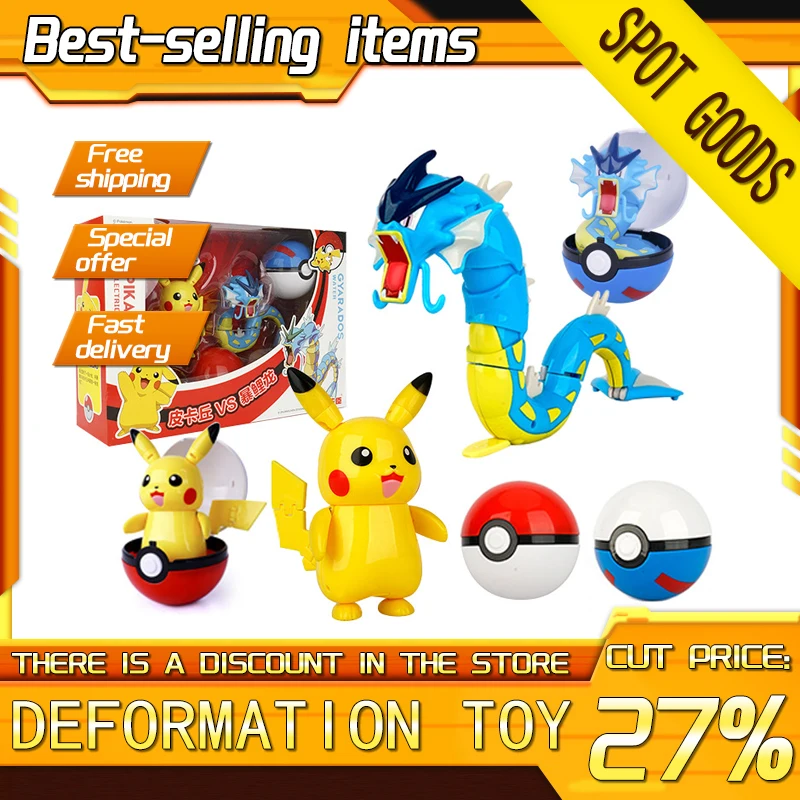 Pokemon Pokeball Action Model Deformation Toy Set Pocket Monster Anime Figure Eevee Pikachu Charizard Pet Birthday Gif Children
Pokemon Pokeball Action Model Deformation Toy Set Pocket Monster Anime Figure Eevee Pikachu Charizard Pet Birthday Gif Children