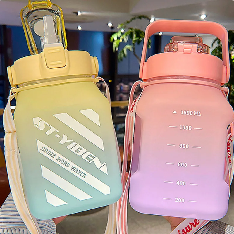 1.2L Creative Candy Jar Square Plastic Water Bottle With Straw Gradient Color Student Portable Outdoor Water Cups Decoration
1.2L Creative Candy Jar Square Plastic Water Bottle With Straw Gradient Color Student Portable Outdoor Water Cups Decoration